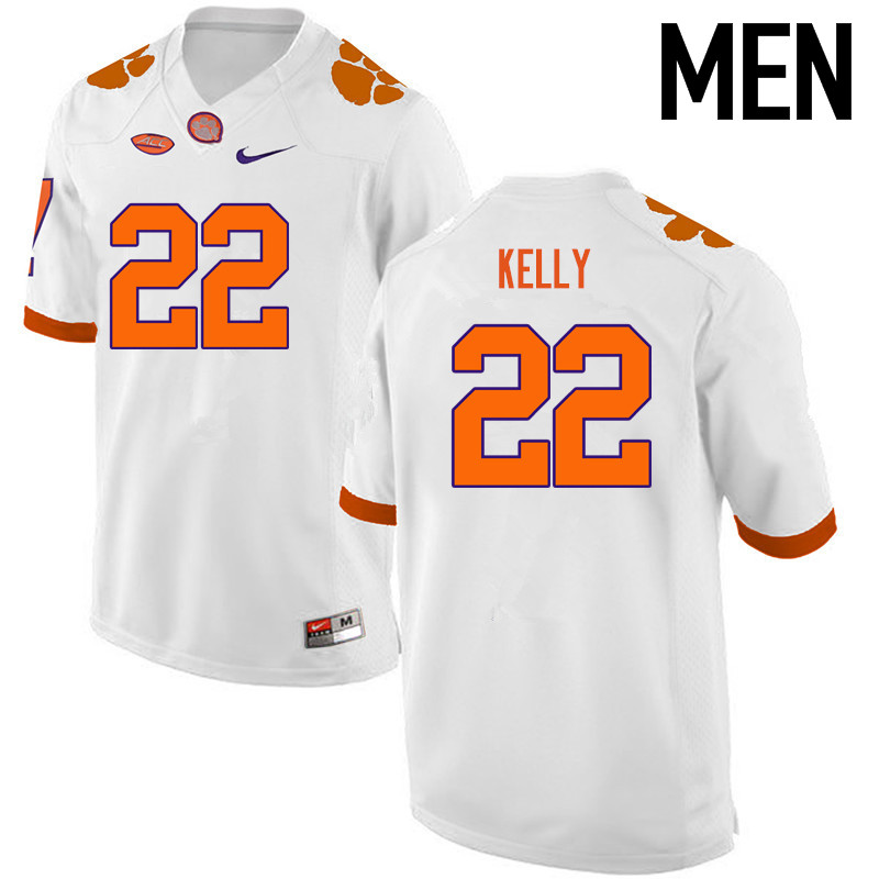 Men Clemson Tigers #22 Xavier Kelly College Football Jerseys-White - Click Image to Close